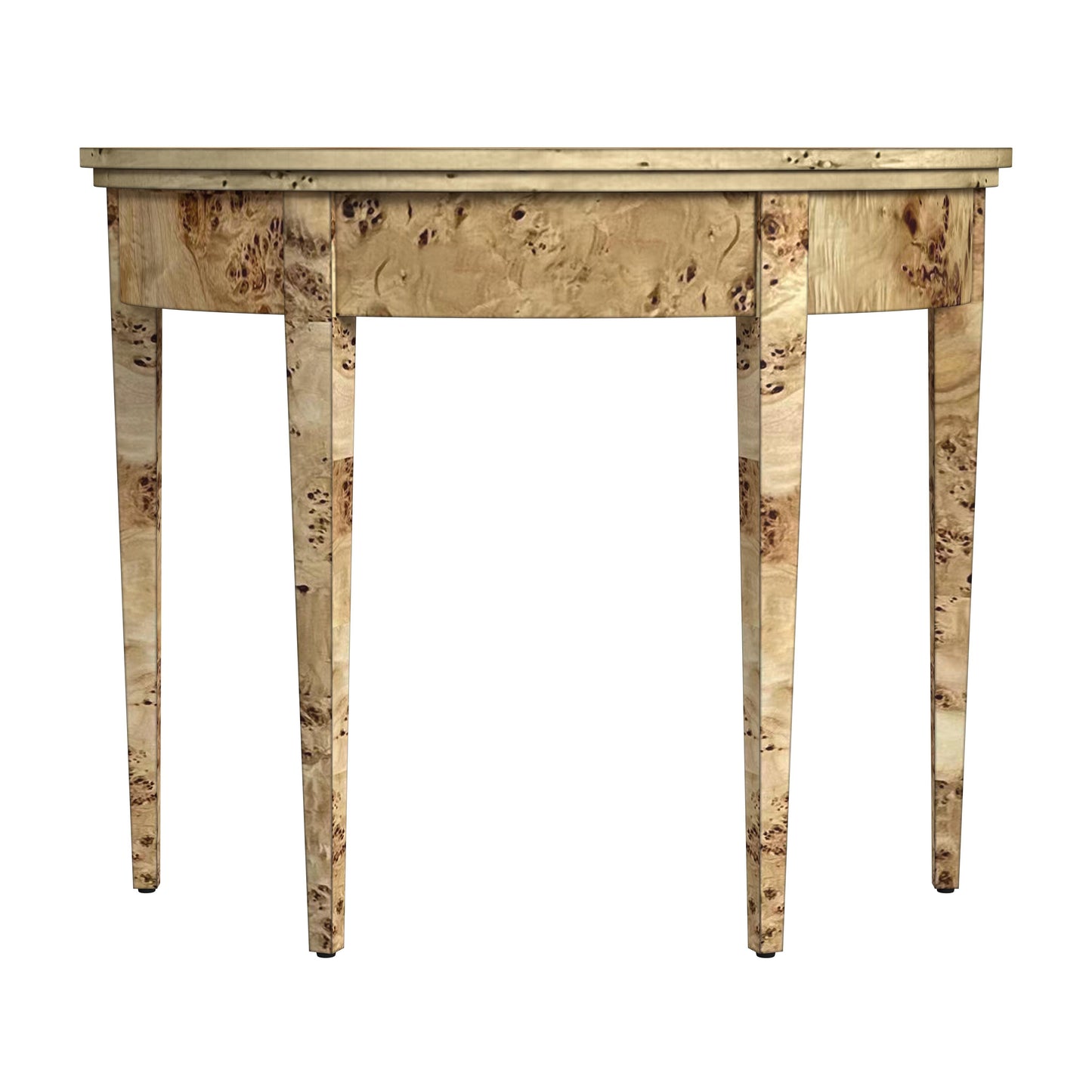 Hampton Demilune Light Burl 36" Console Table in Light Brown  1533443