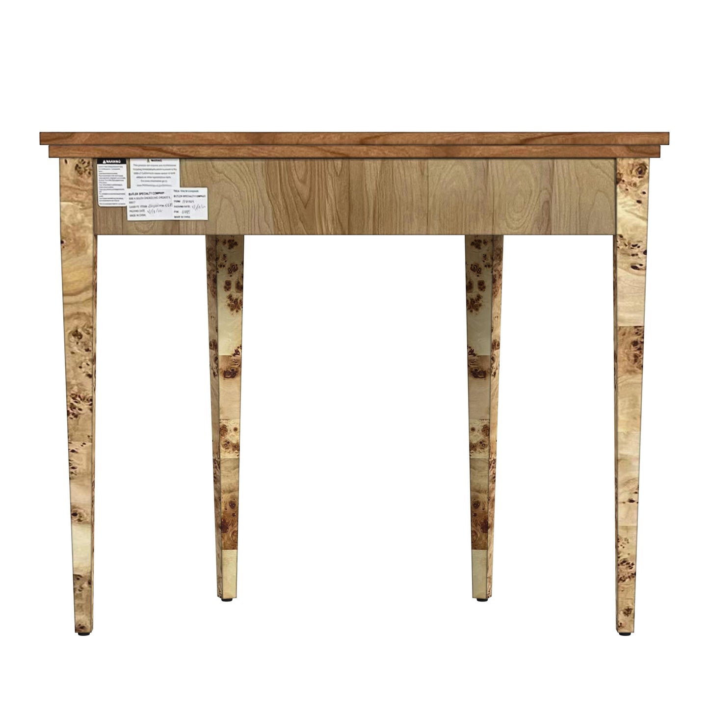 Hampton Demilune Light Burl 36" Console Table in Light Brown  1533443