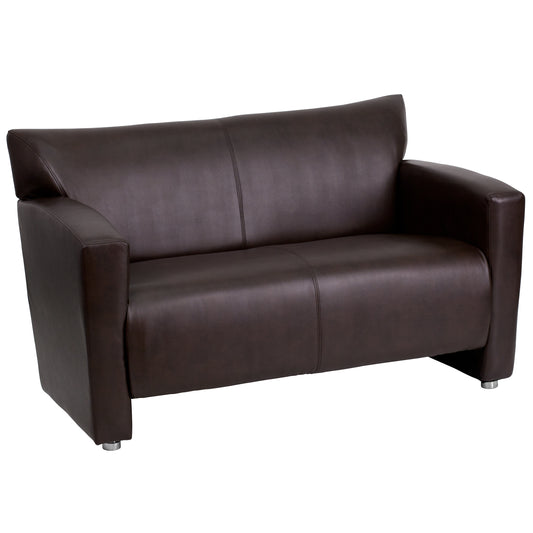 Brown Leather Loveseat 222-2-BN-GG