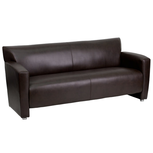 Brown Leather Sofa 222-3-BN-GG