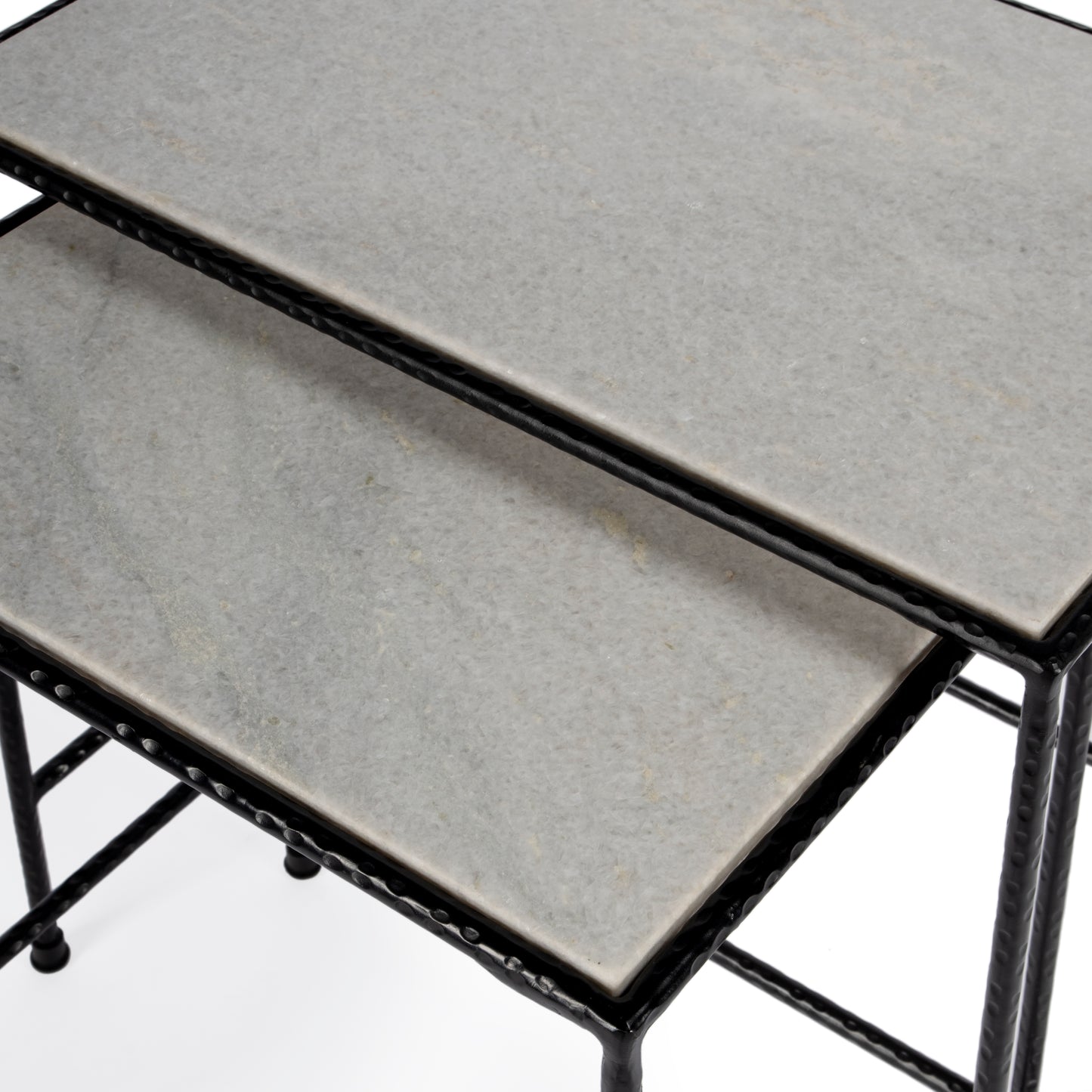 Carrera Marble Nesting Tables in Black,Black and White 2870330