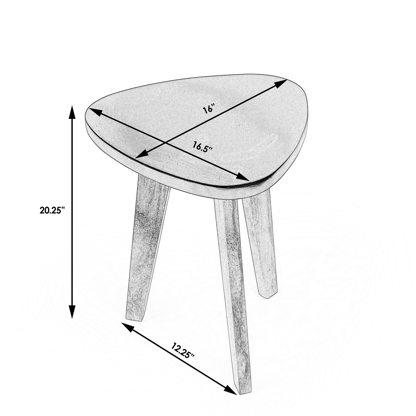 Del Mar Contemporary Side Table in Black 3303295