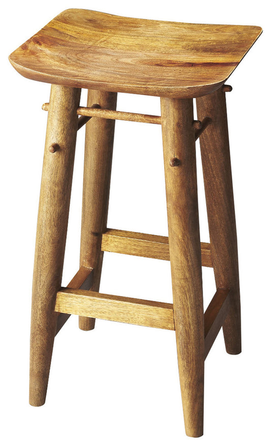 Lotus Solid Wood 29" Bar Stool in Light Brown 3337290