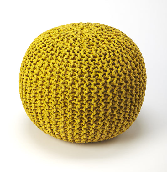 Pincushion Woven 19"W Pouffe in Gold 3689289