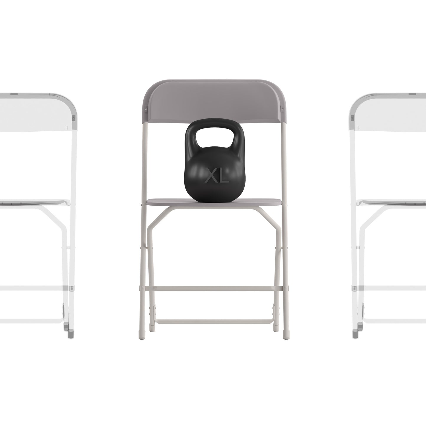 4 Pack Gray Folding Chairs 4-LE-L-3-W-GY-GG