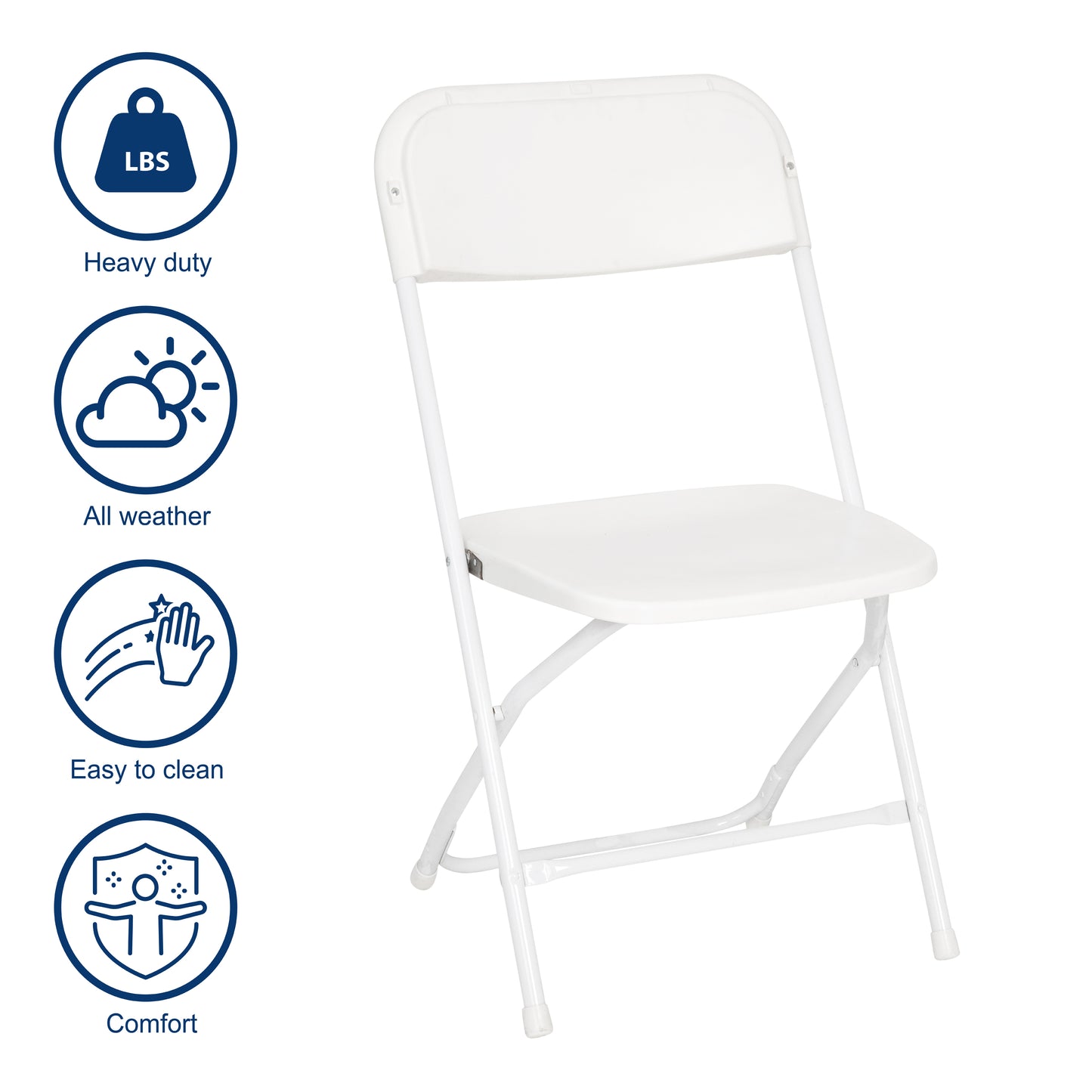 4 Pack White Folding Chairs 4-LE-L-3-W-WH-GG