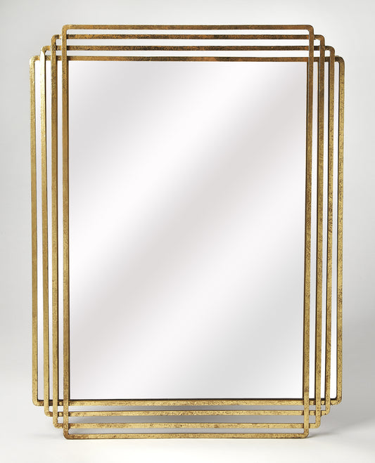 Uptown Rectangular Wall Mirrored in Gold  4436226