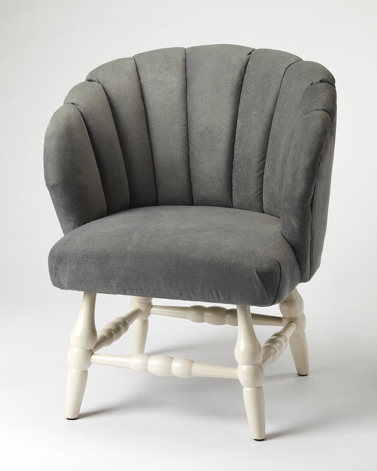 Malcom Velvet Accent Chair in Gray  4492288