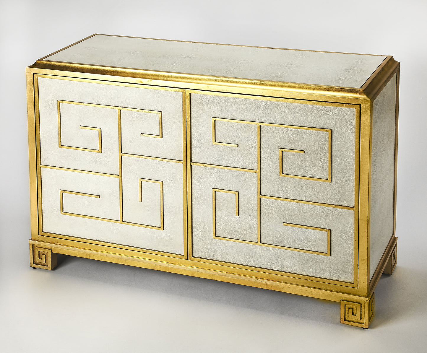 Bello Leather Console Cabinet in White 5275350