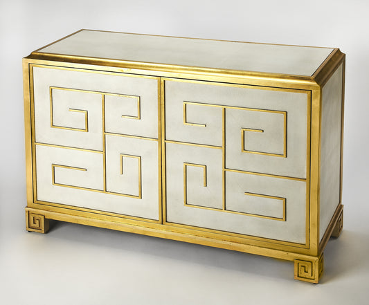 Bello Leather Console Cabinet in White 5275350