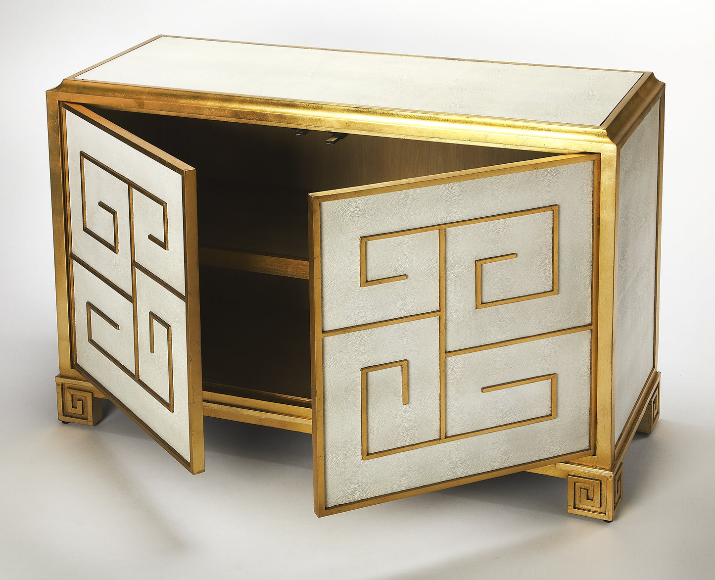 Bello Leather Console Cabinet in White 5275350