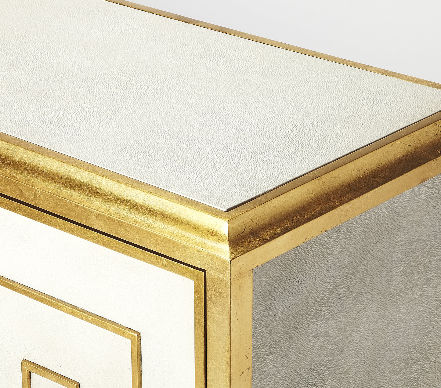 Bello Leather Console Cabinet in White 5275350