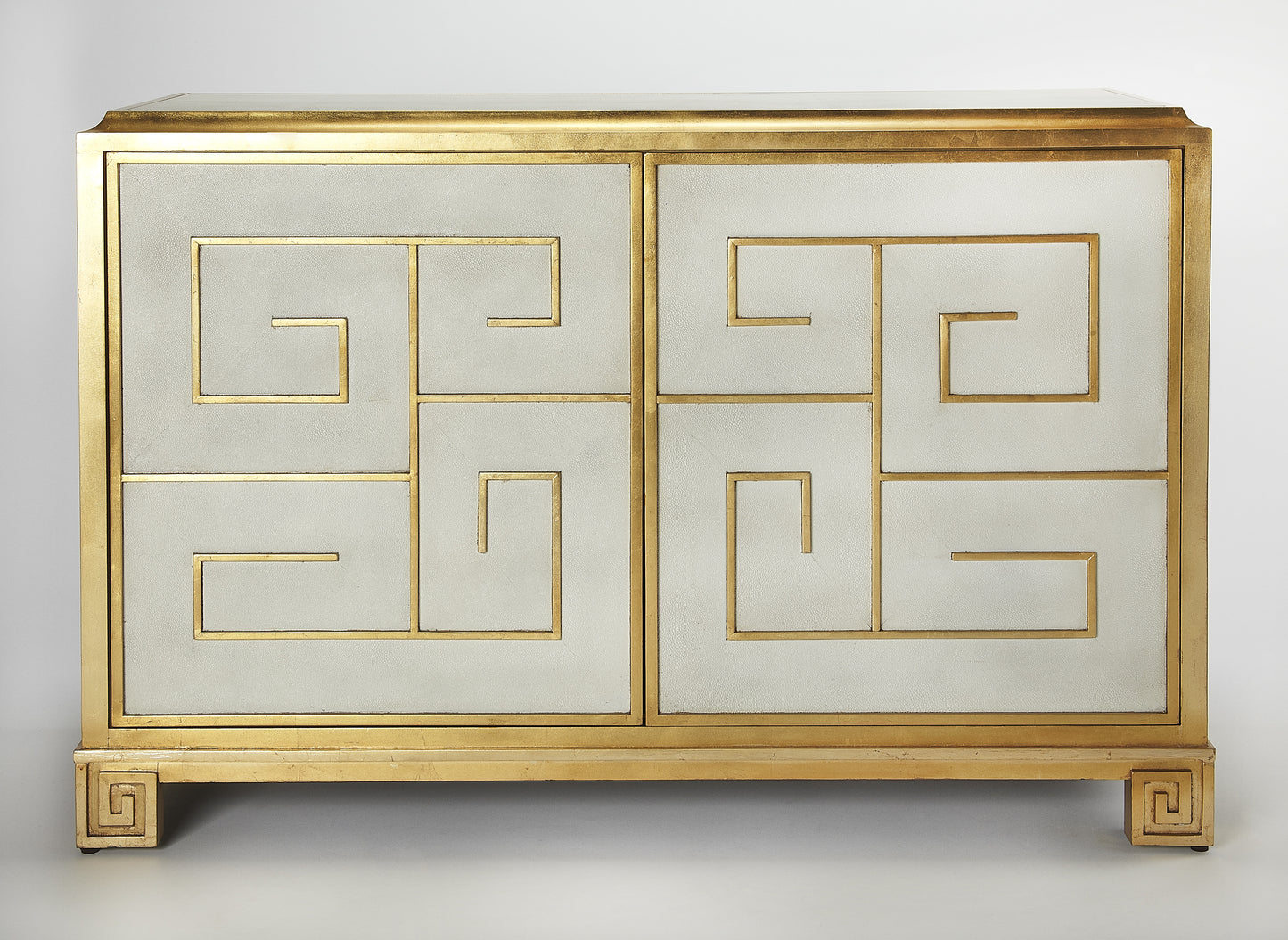Bello Leather Console Cabinet in White 5275350