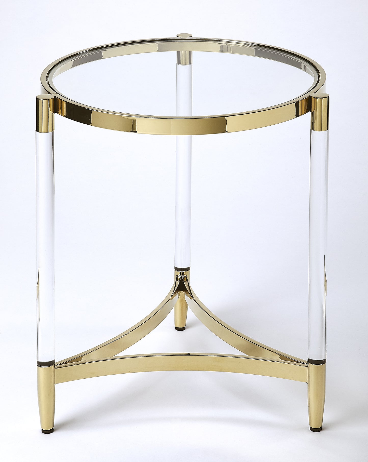 Charlene Acrylic & Round End Table in Gold 5409335