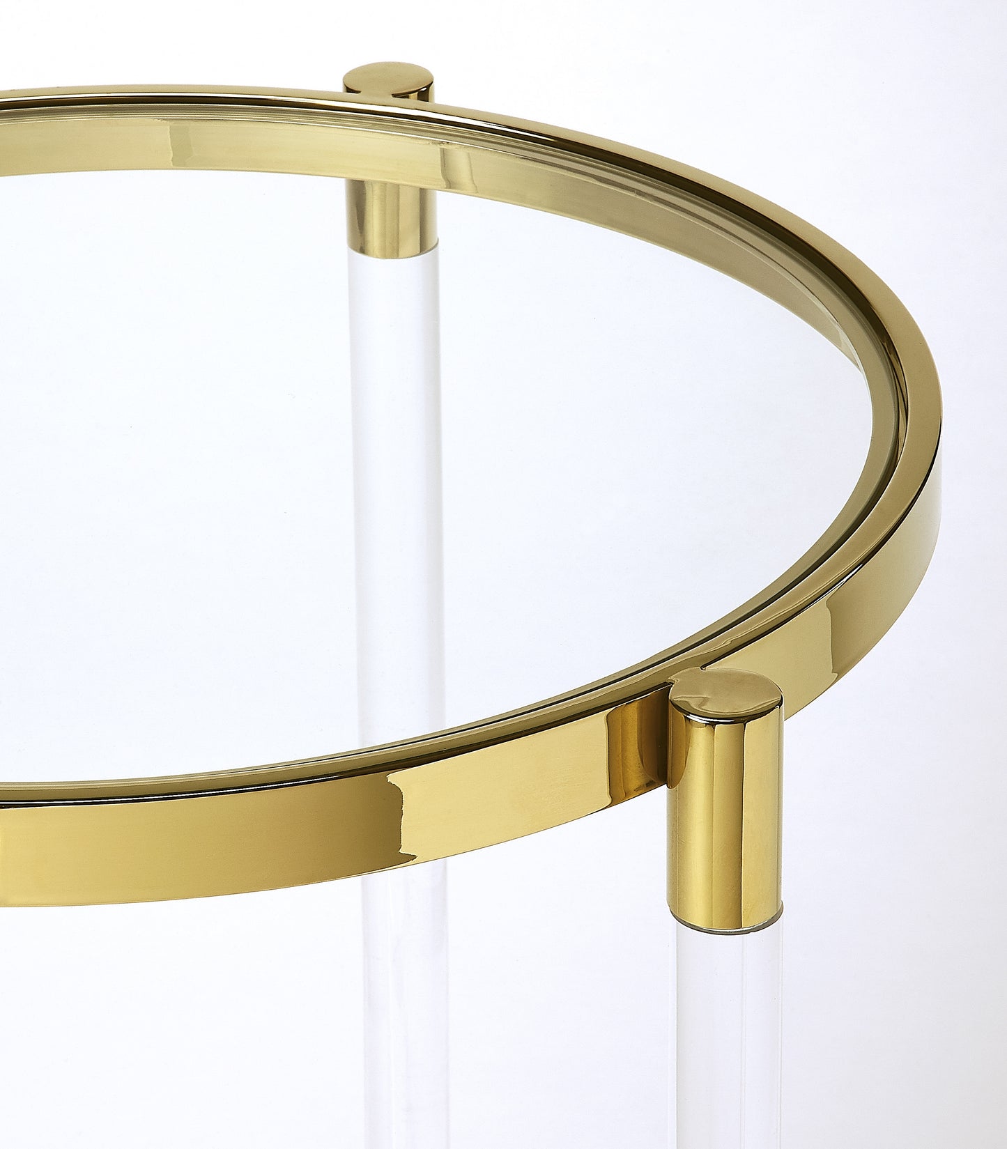 Charlene Acrylic & Round End Table in Gold 5409335