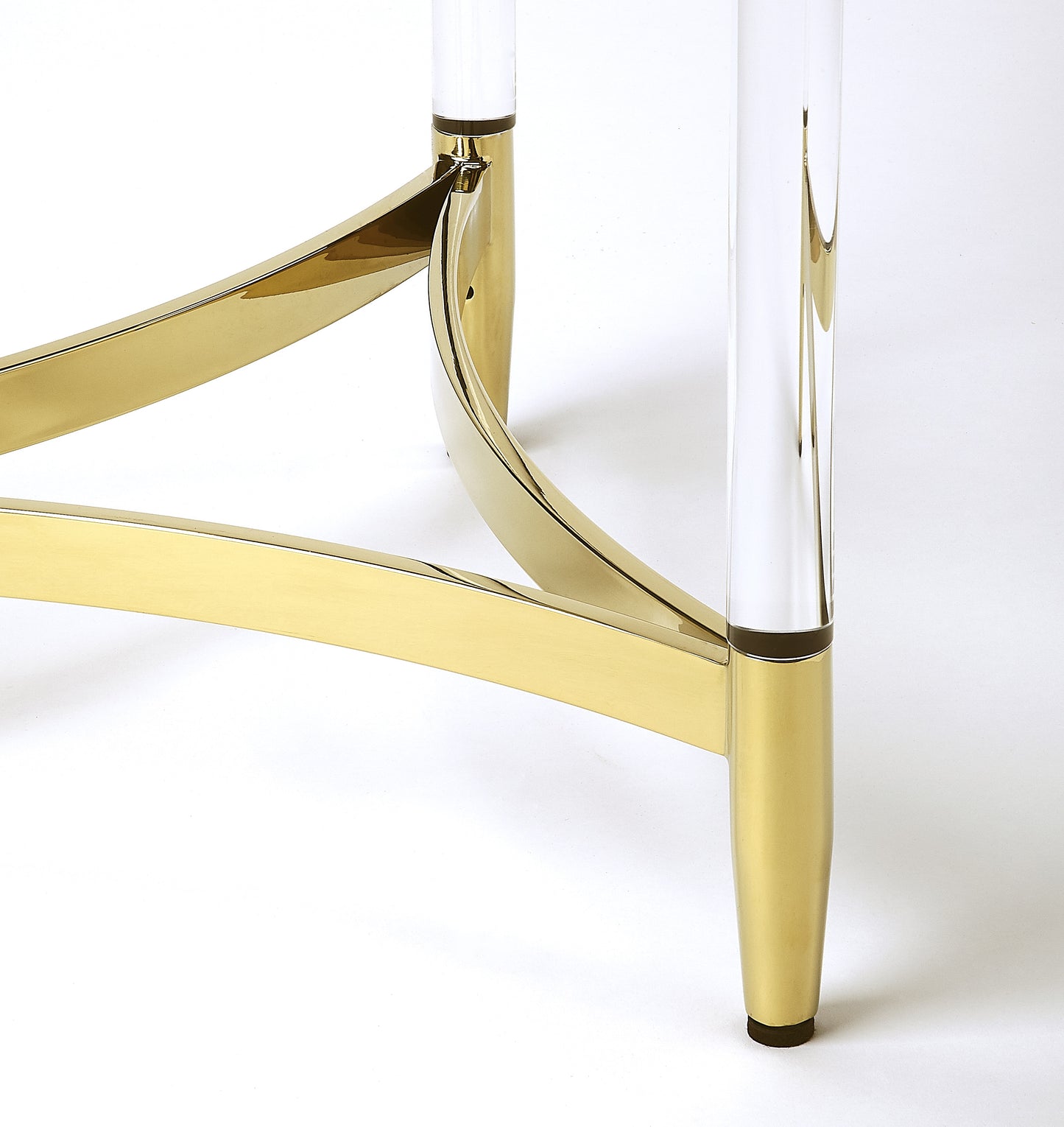 Charlene Acrylic & Round End Table in Gold 5409335