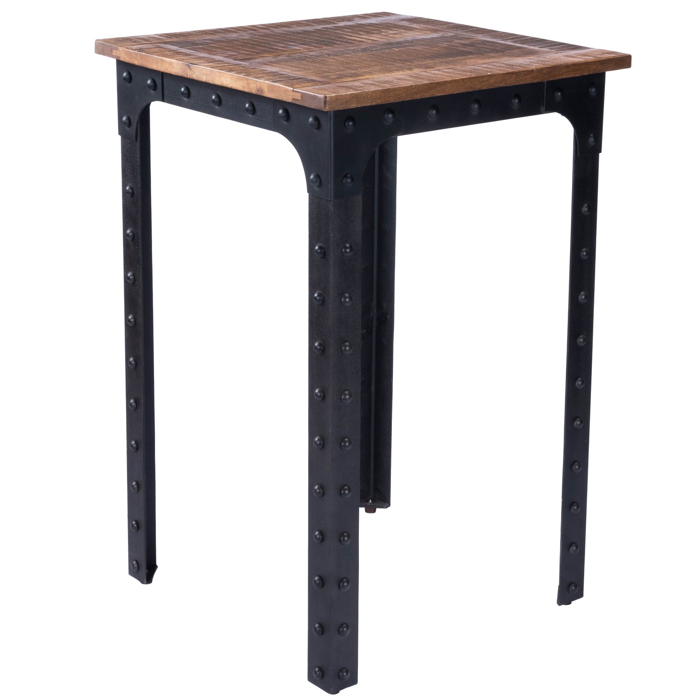 River Wood & Metal 27.5"W Pub Table in Natural Wood 5494330