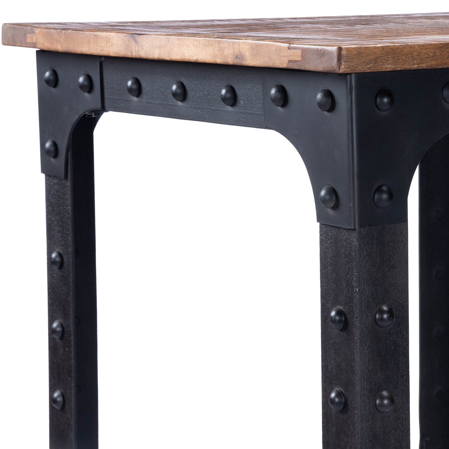 River Wood & Metal 27.5"W Pub Table in Natural Wood 5494330