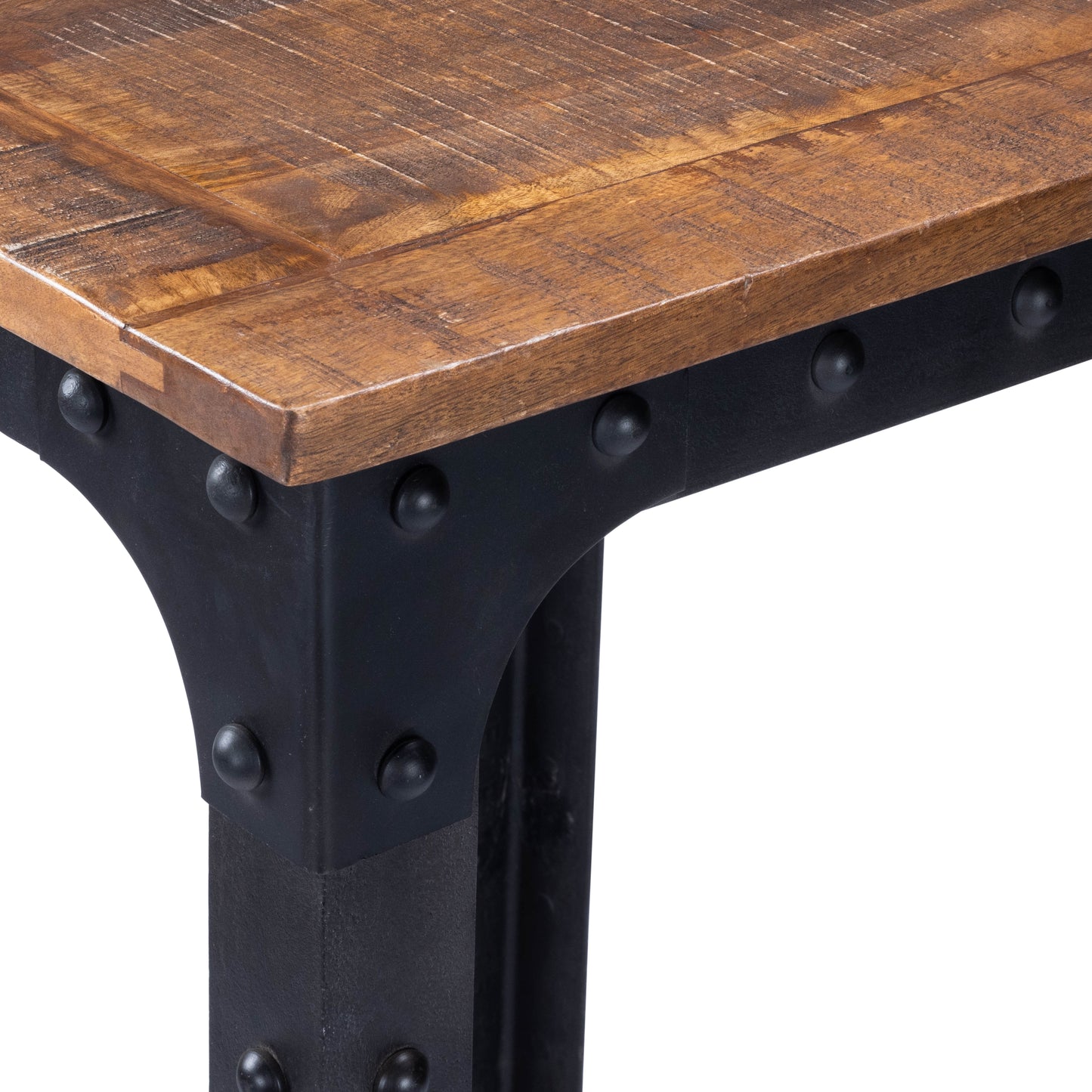 River Wood & Metal 27.5"W Pub Table in Natural Wood 5494330