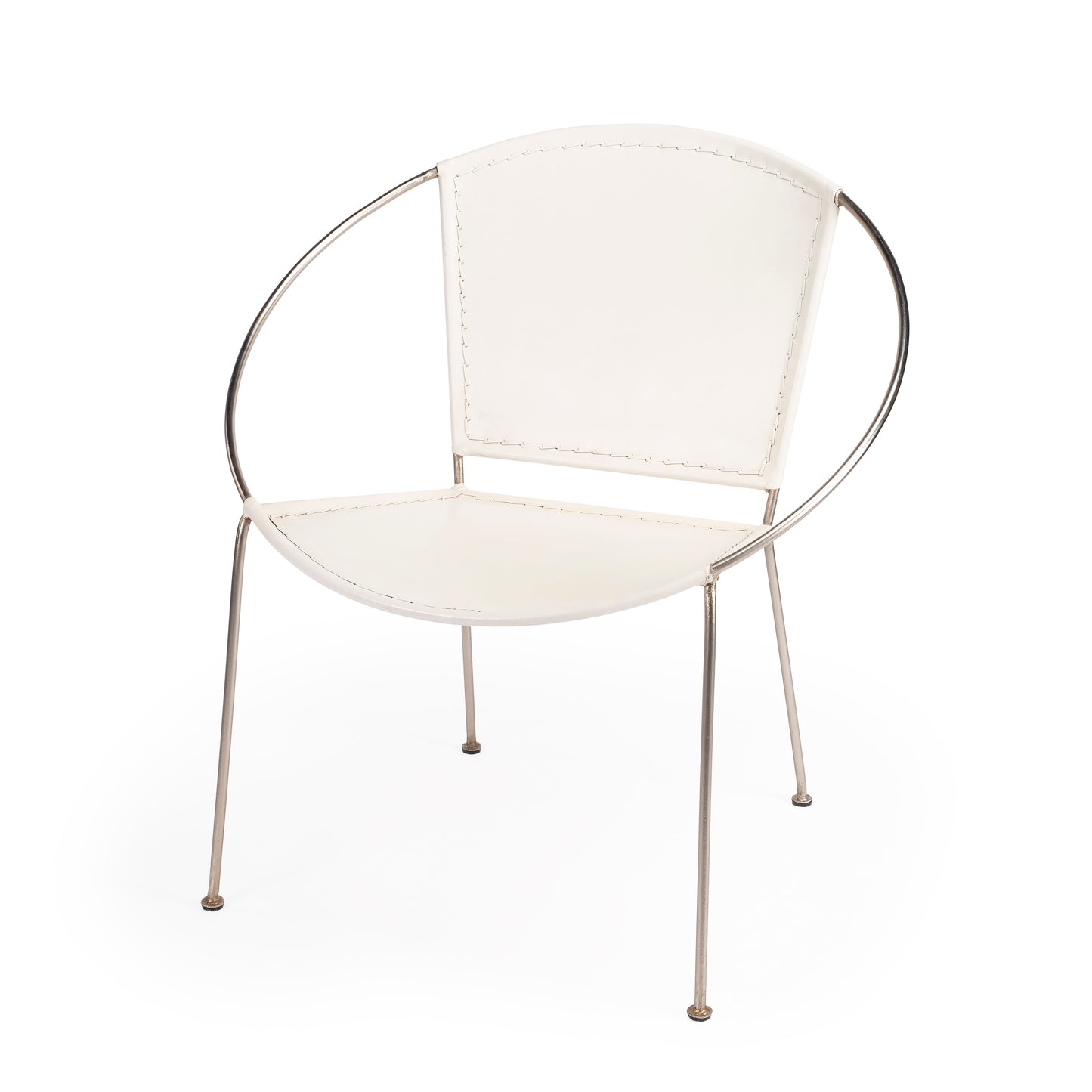 Milo Leather Accent Chair in White  5511411