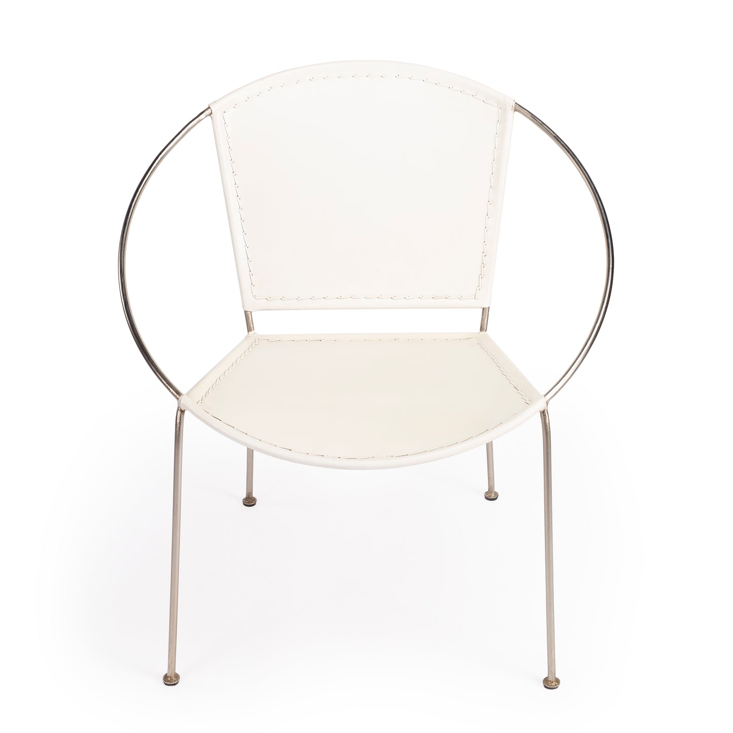 Milo Leather Accent Chair in White  5511411