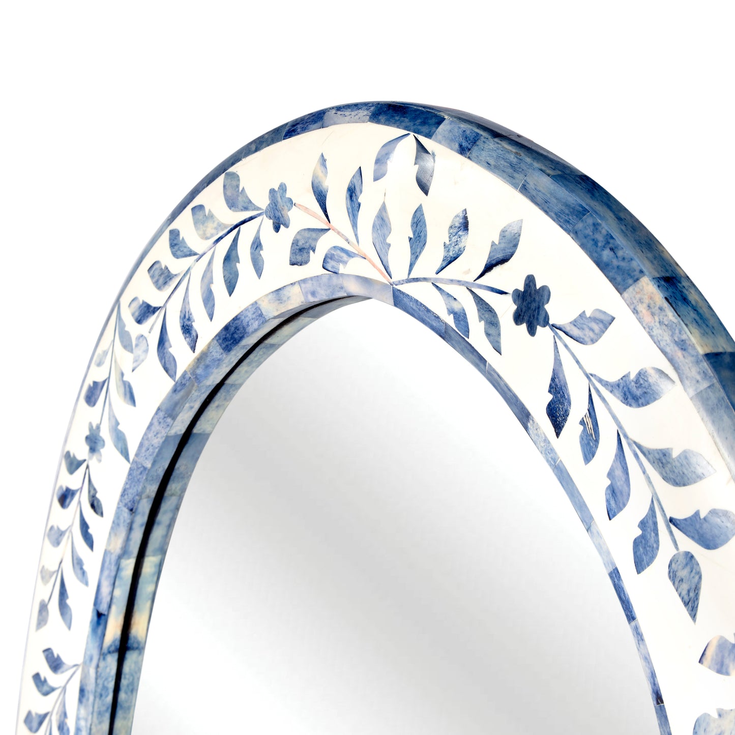 Trubadur and Bone Inlay Wall Mirrored in White and Blue  5528417