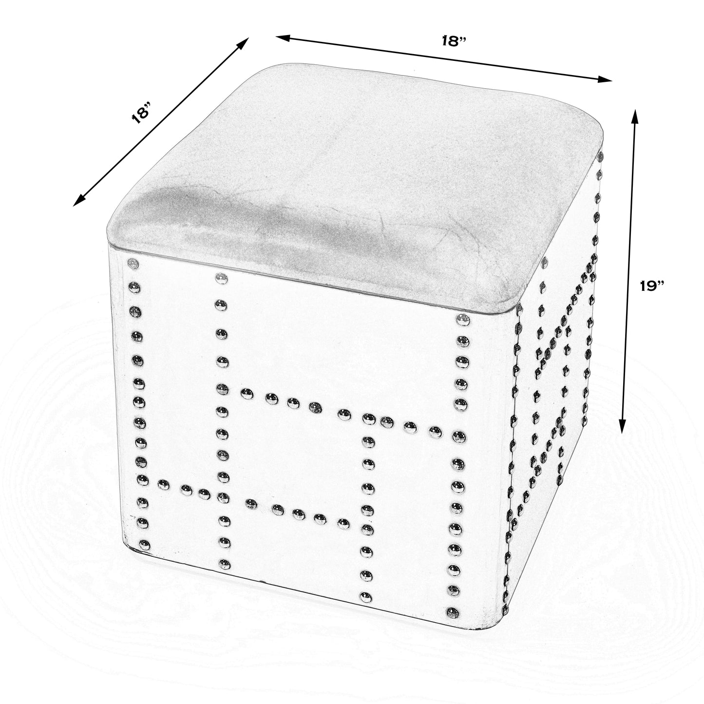 Midway Aviator Leather Accent Stool in Medium Brown  5597330