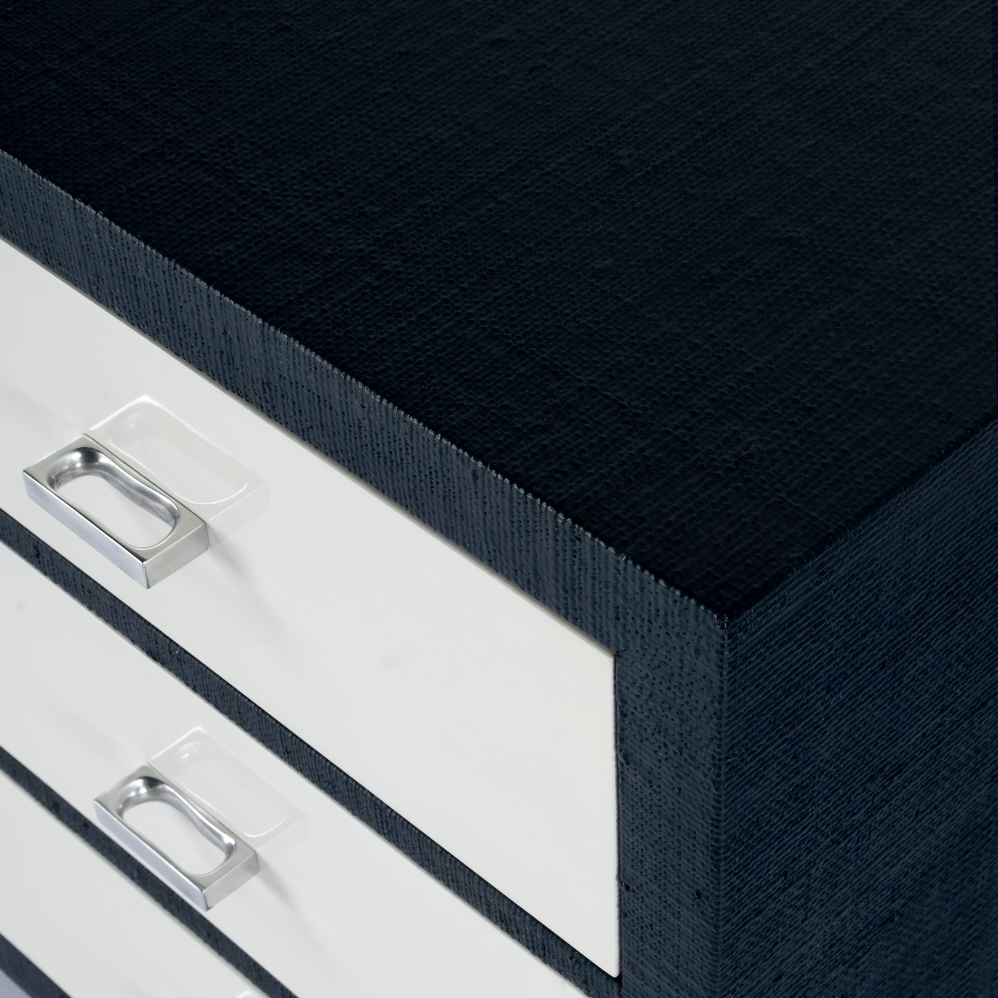 Keros 6 Drawer Raffia Double Dresser in Navy and White 5609350