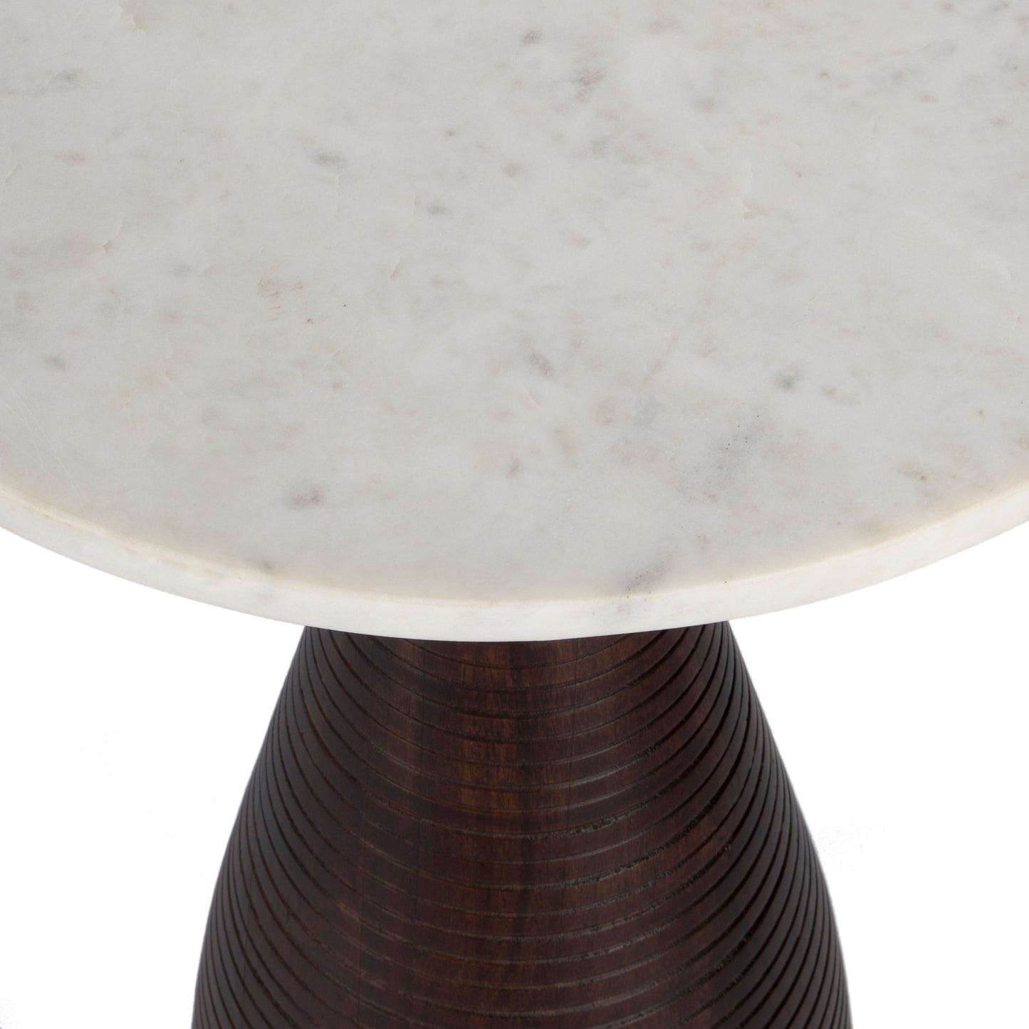 Julia Marble Pedestal End Table in Dark Brown 5627140