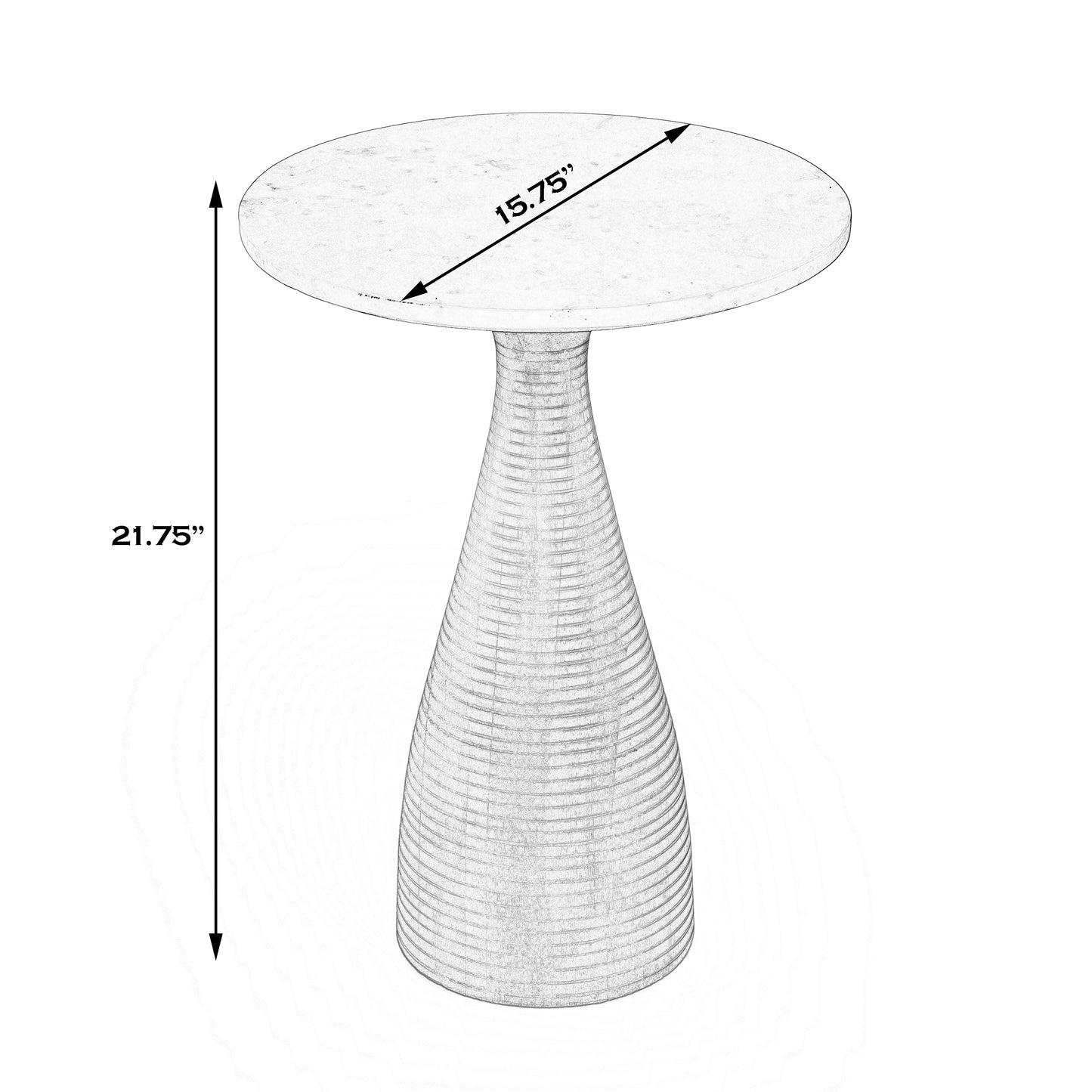 Julia Marble Pedestal End Table in Dark Brown 5627140