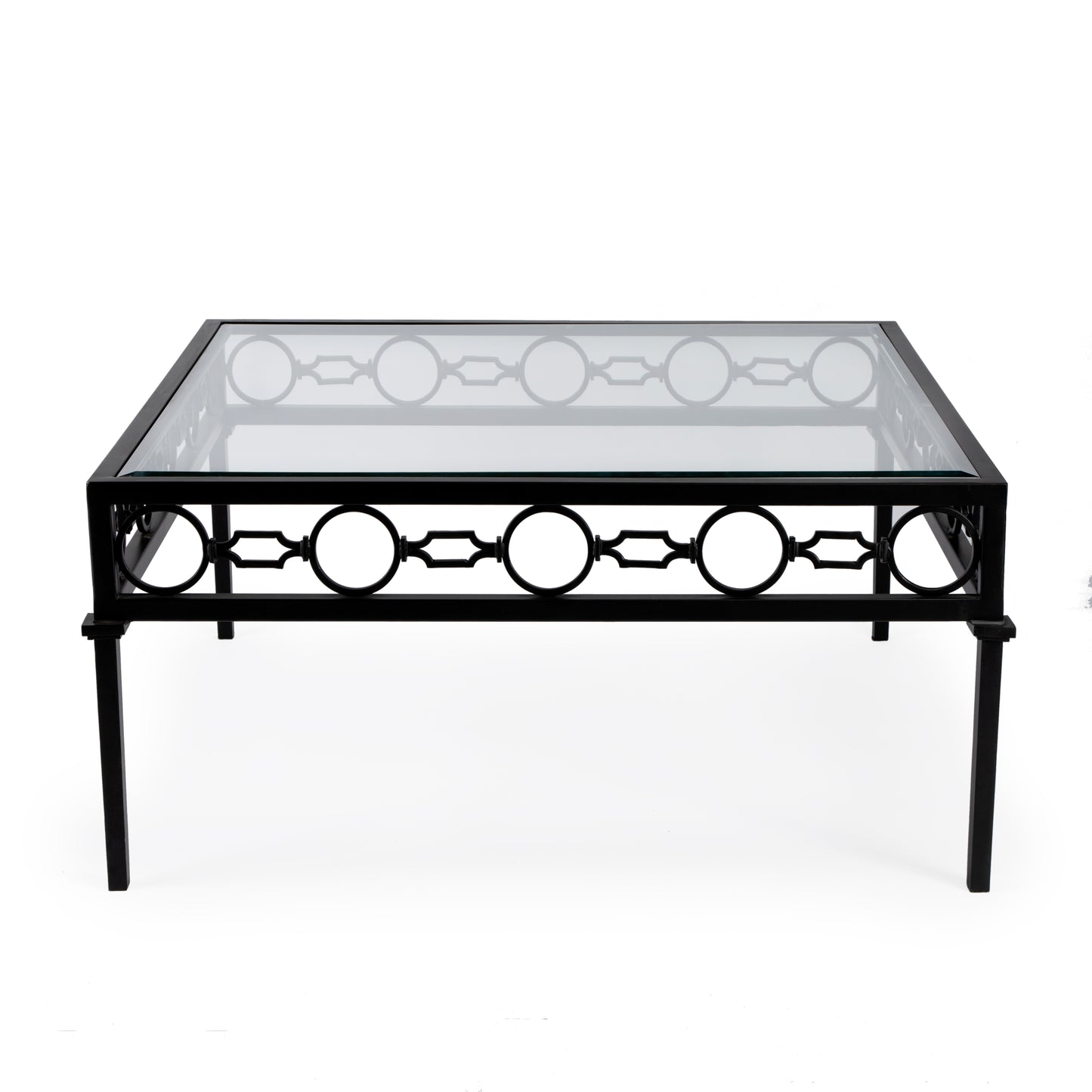 Southport Iron Outdoor Coffee Table in Black  5663437