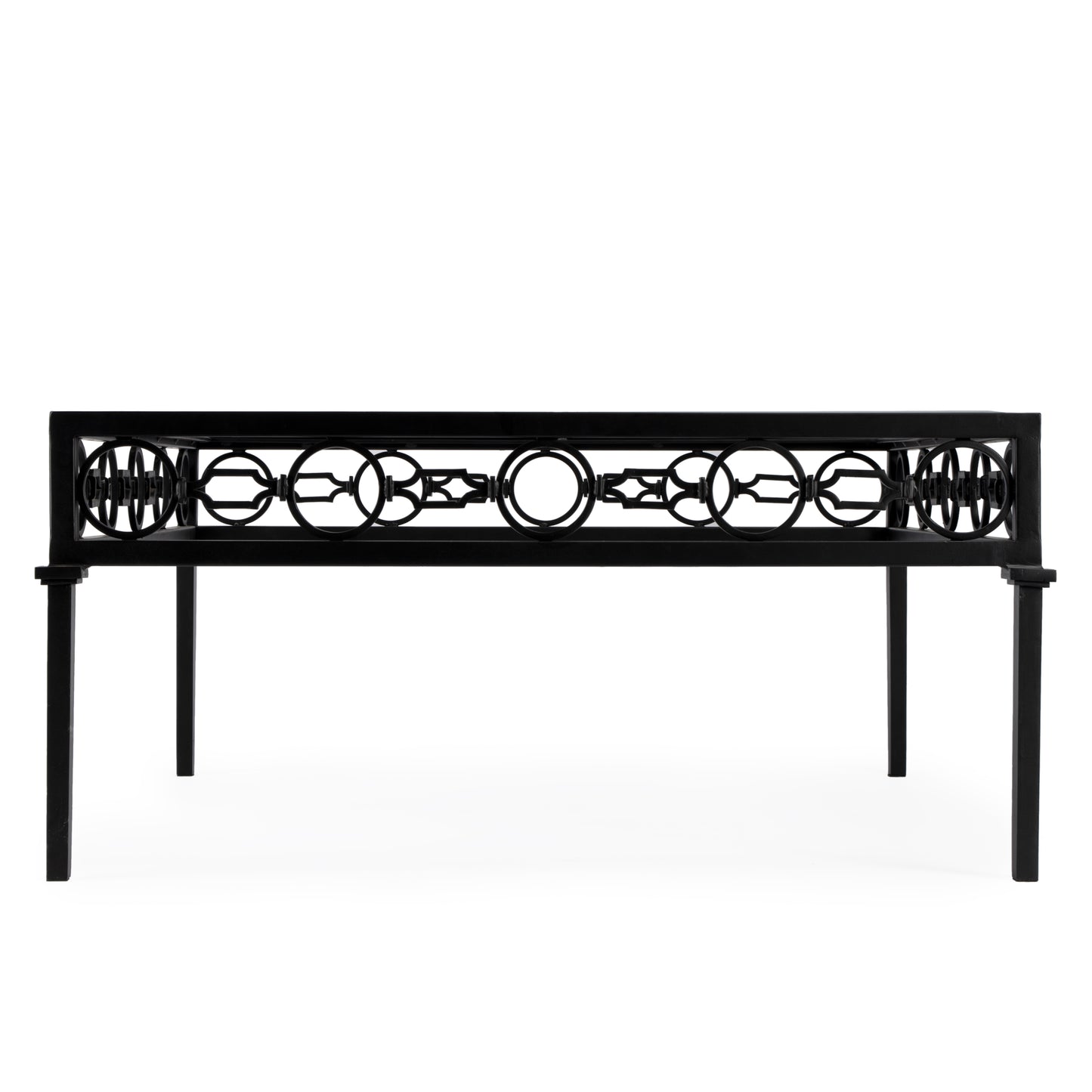 Southport Iron Outdoor Coffee Table in Black  5663437