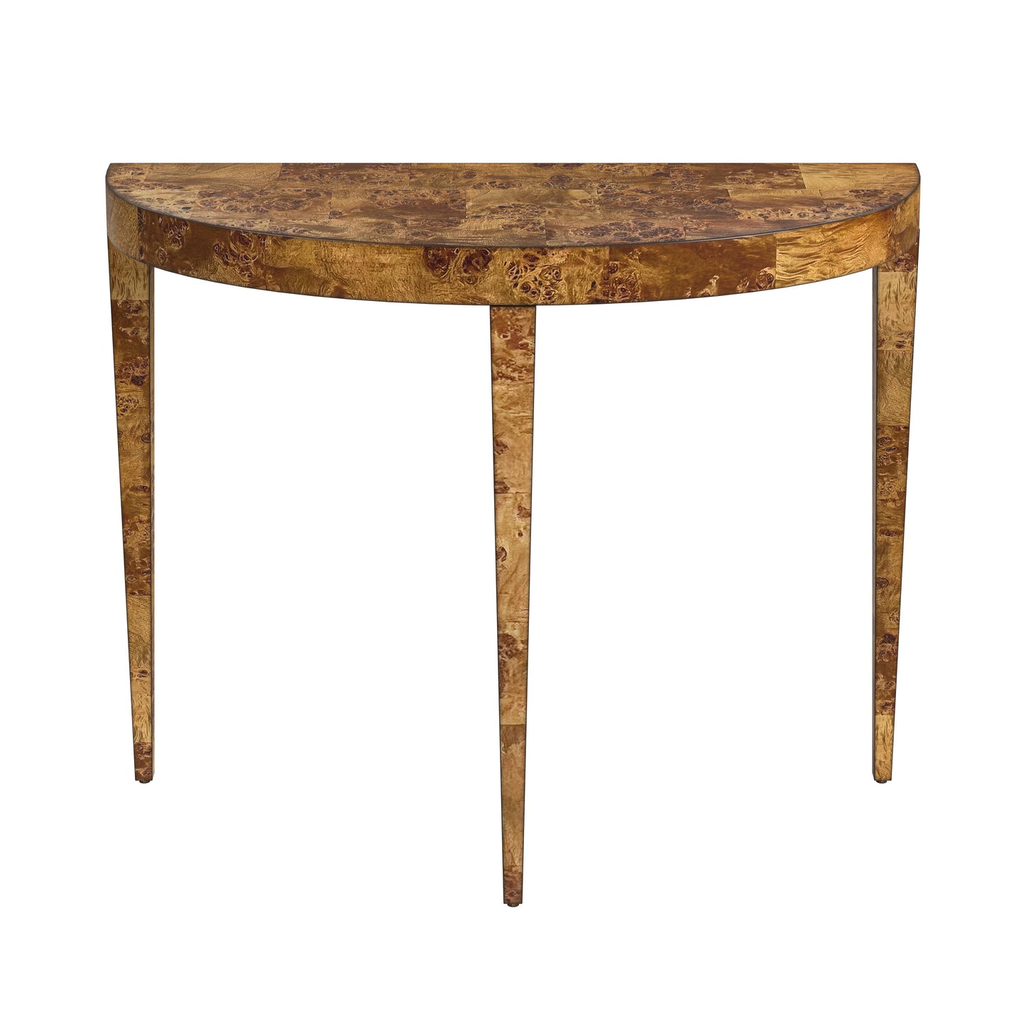 Ingrid Traditional Burl Console Table in Light Brown  5700442