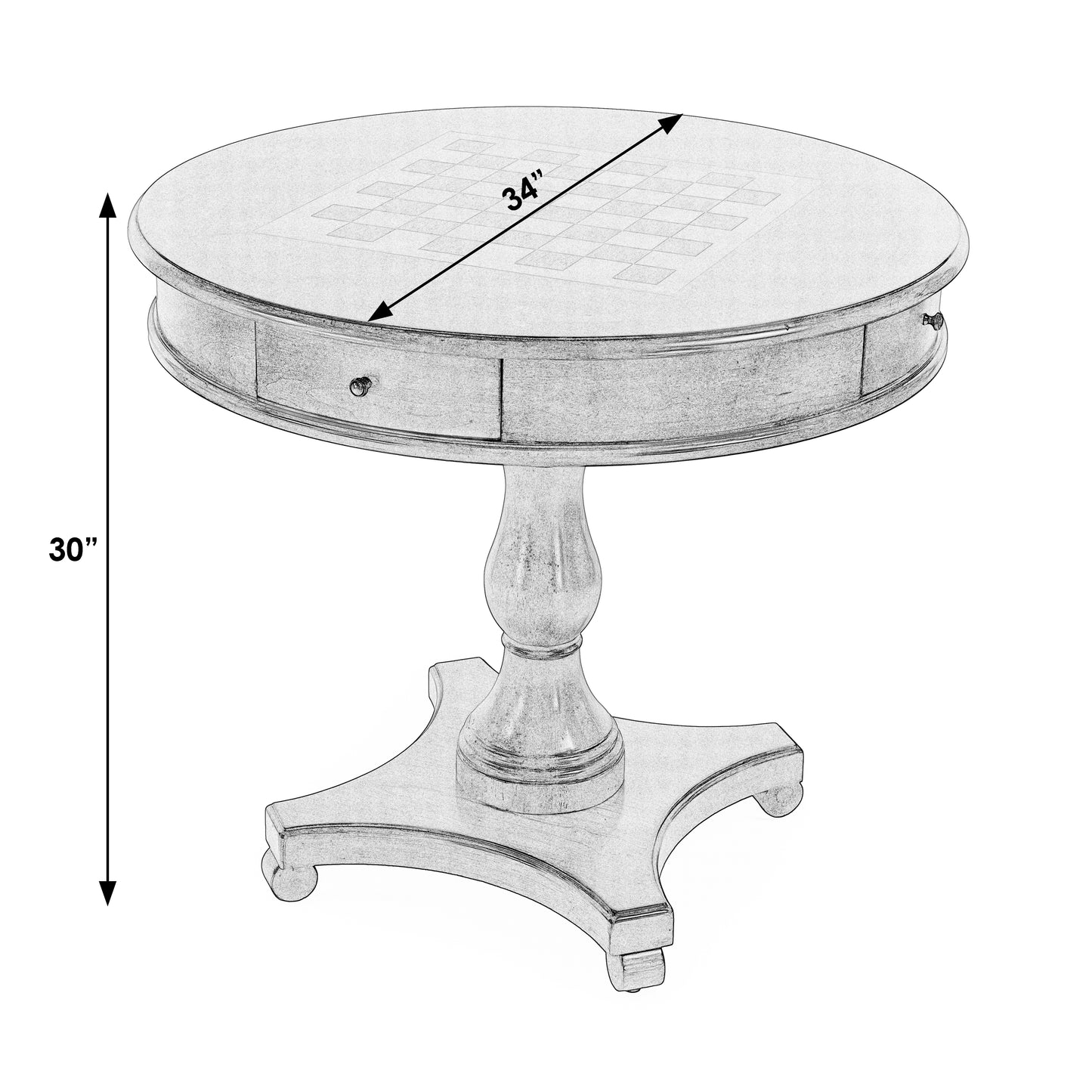 Fredrik 34"D Round Game Table in Medium Brown  5718024