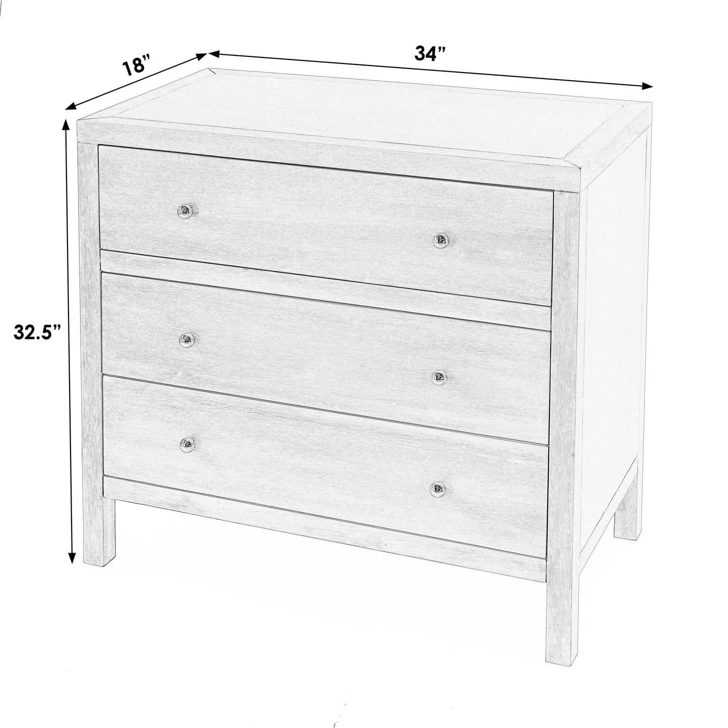 Celine 3 Drawer Dresser in Coffee  5731451