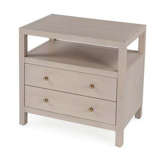 Celine 2 Drawer Wide Nightstand in Taupe  5732450