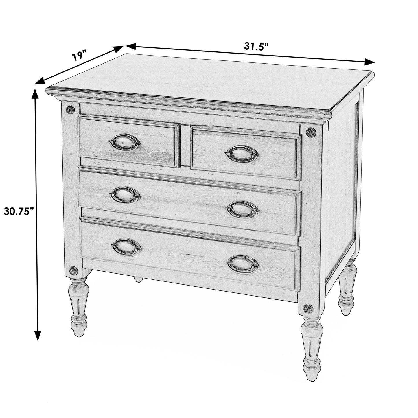 Easterbrook 4 Drawer Chest in Medium Brown 9306024