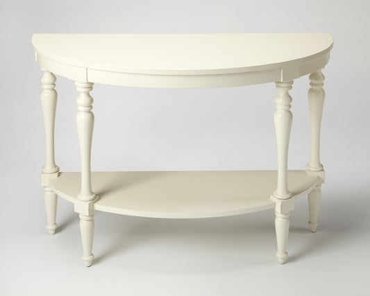 Amherst Demilune Console Table in White  9345288