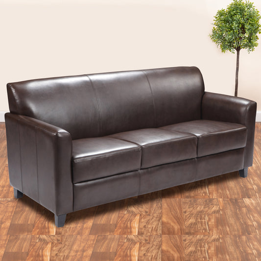 Brown and Black Leather Sofa BT-827-3