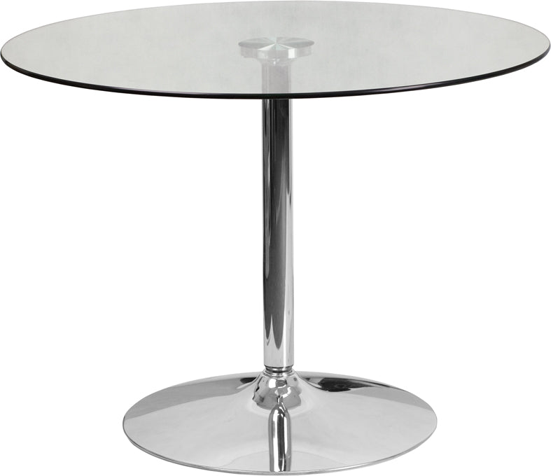 39.25RD Glass Table-29 Base CH-8-GG