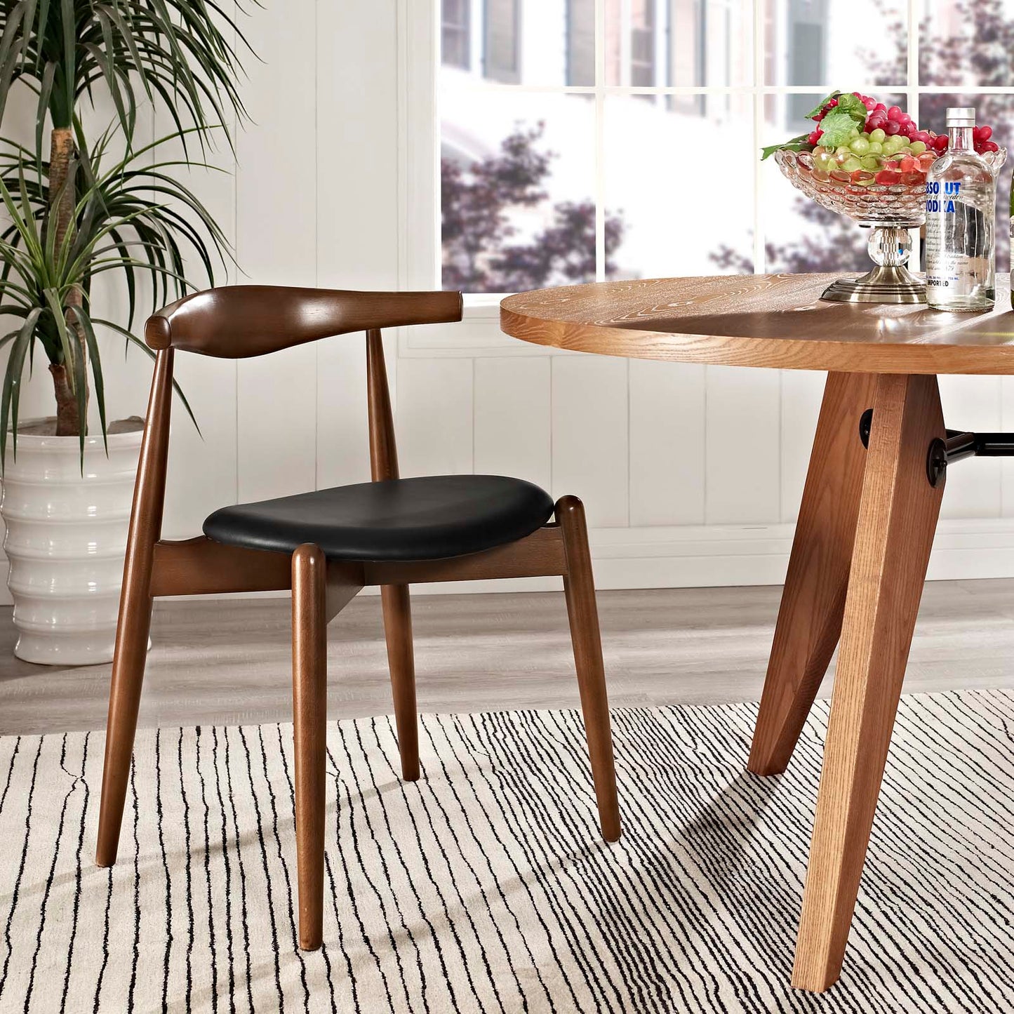 Stalwart Dining Side Chairs Set of 2 or 4 in Dark Walnut with Various Options
