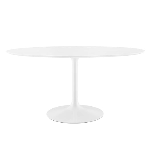 Lippa 60" Oval Wood Top Dining Table White