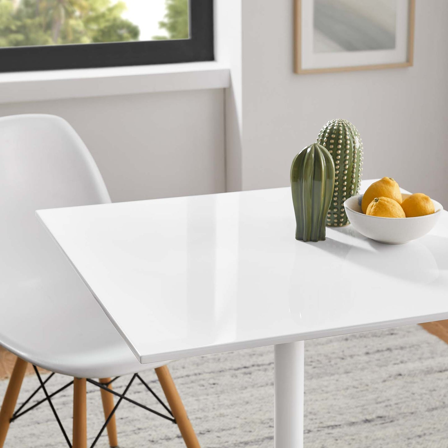 Lippa 28" Square Wood Top Dining Table White