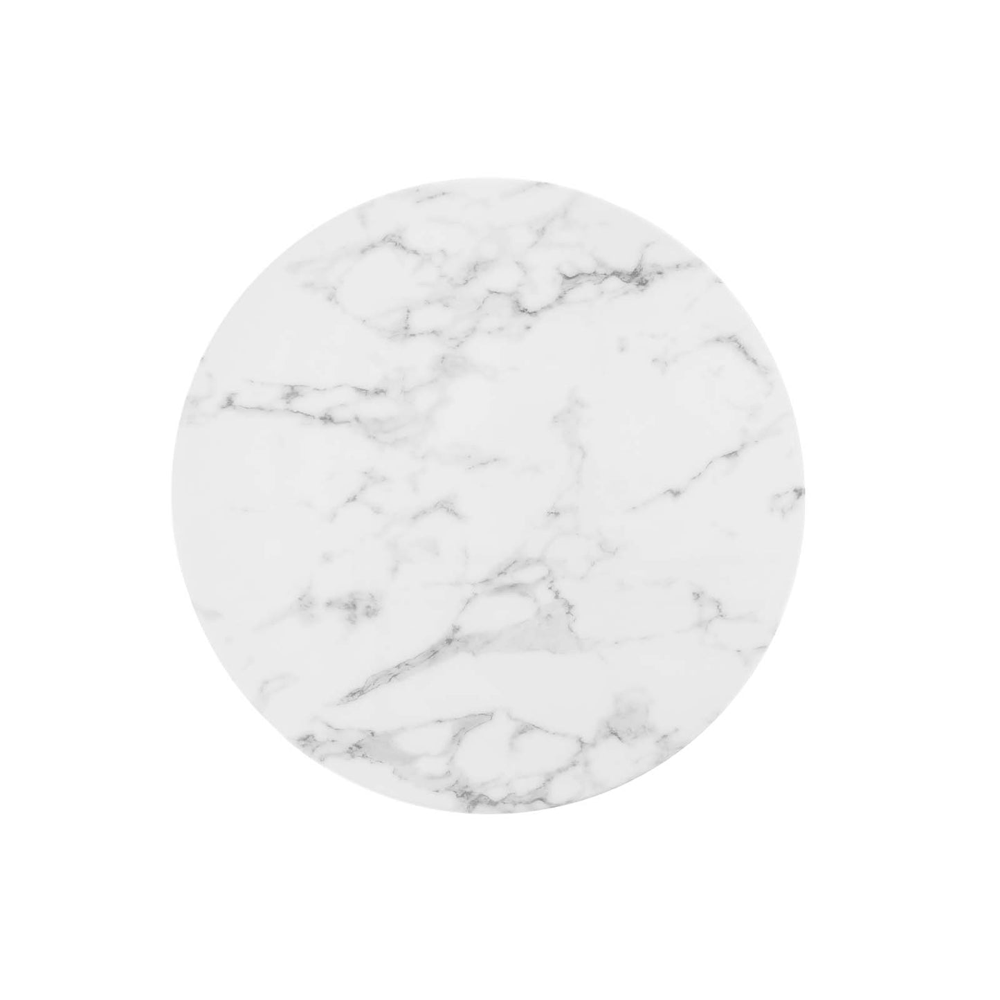 Lippa 28" Round Artificial Marble Dining Table White