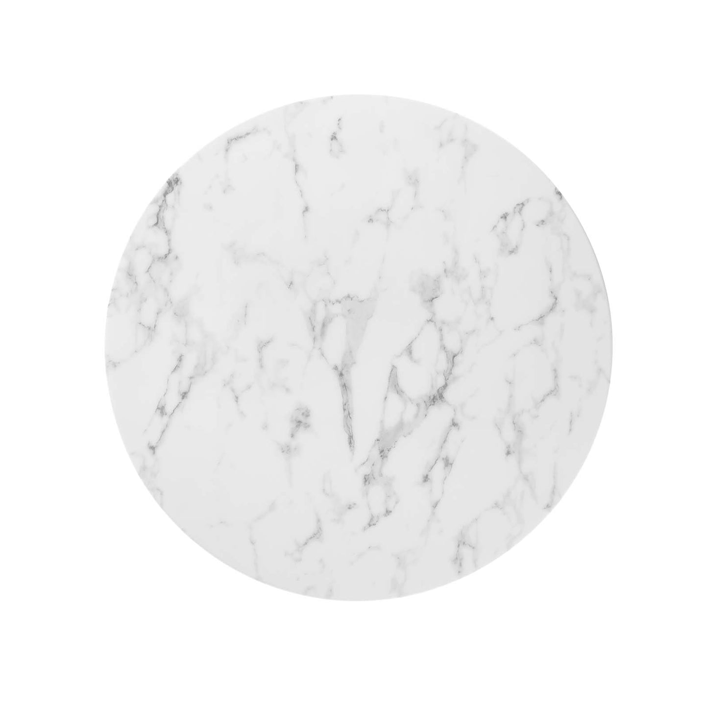 Lippa 36" Round Artificial Marble Dining Table White
