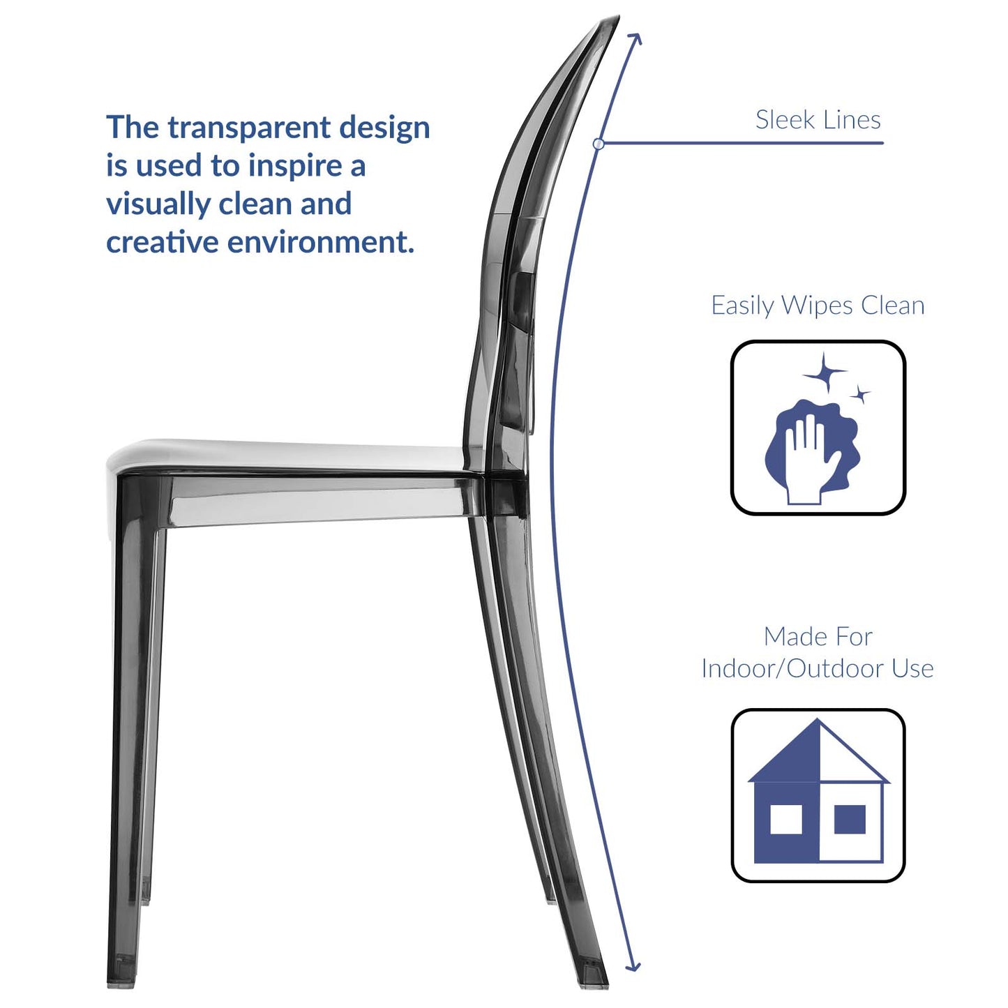 Casper Dining Side Chair Smoke EEI-122-SMK