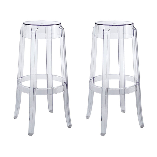 Casper Bar Stool Set of 2 Clear EEI-1264-CLR