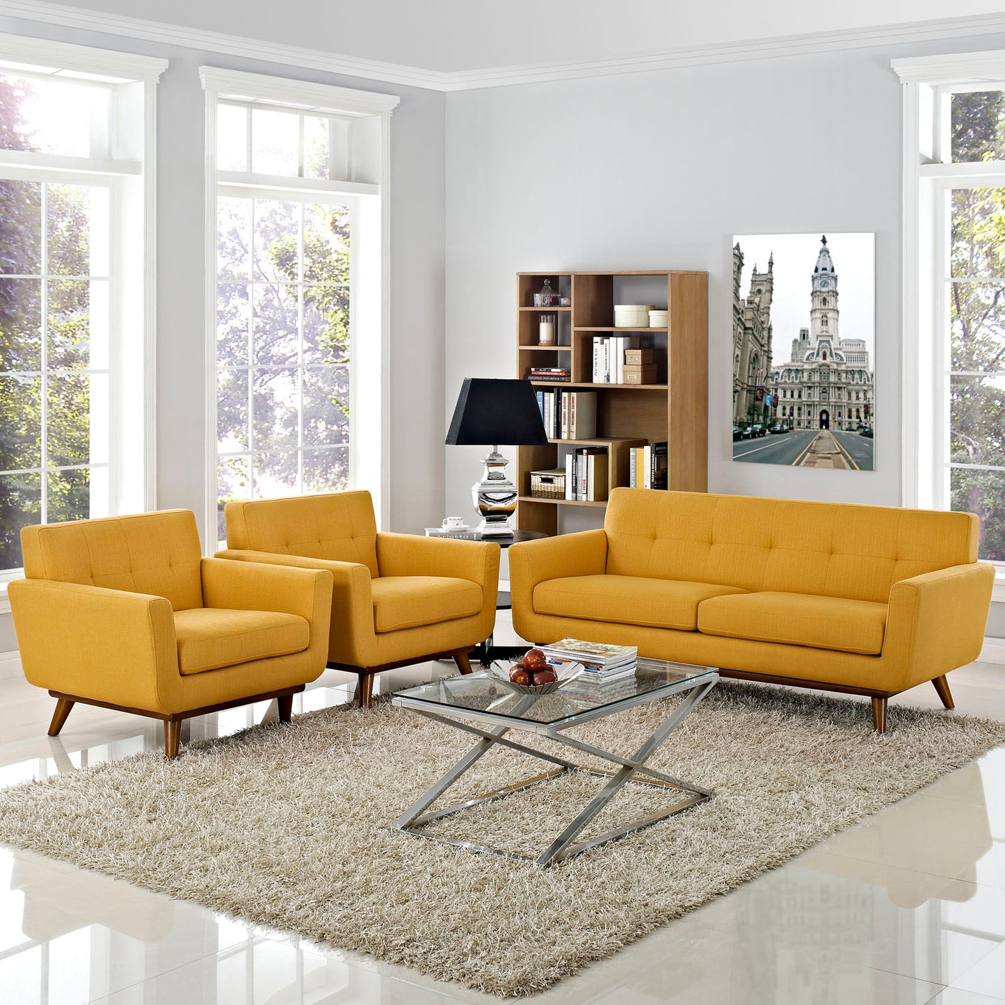 Engage Armchairs and Loveseat Set of 3 Citrus EEI-1347-CIT