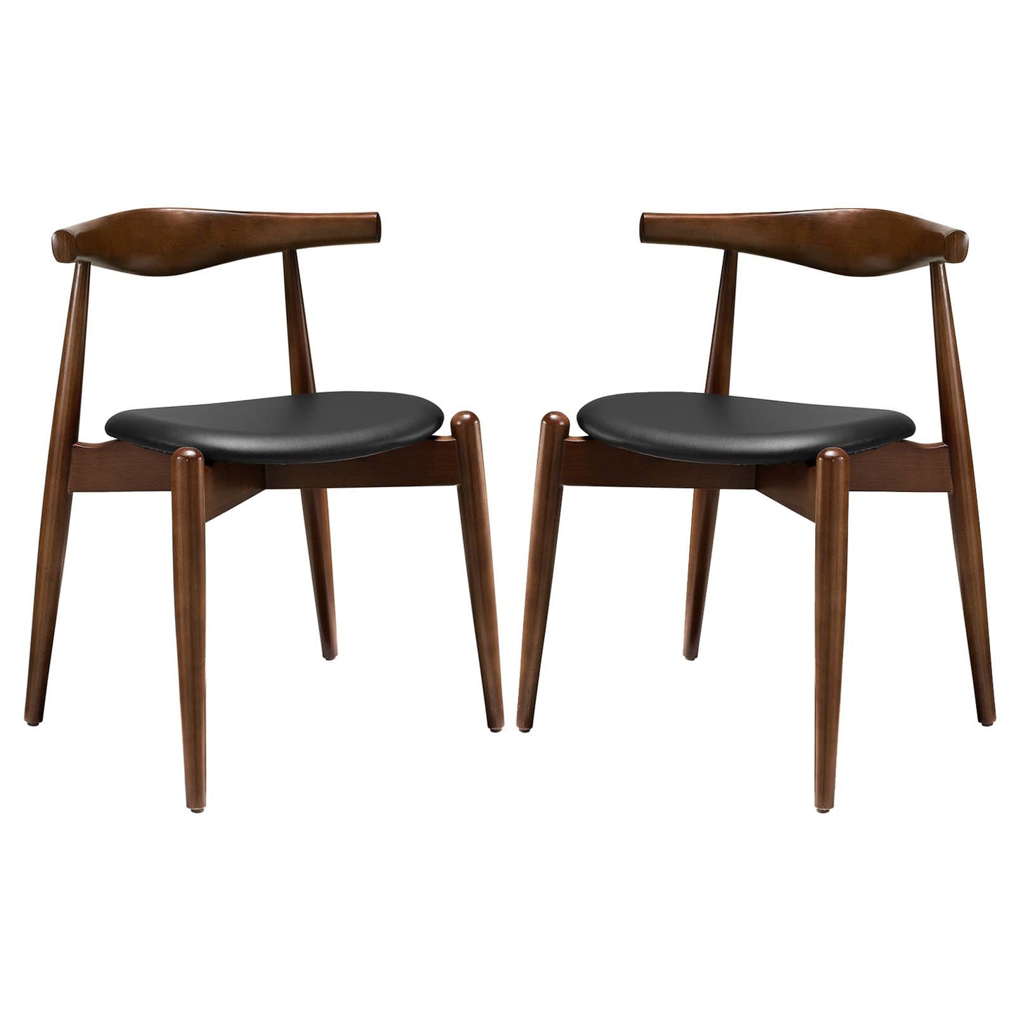 Stalwart Dining Side Chairs Set of 2 or 4 in Dark Walnut with Various Options