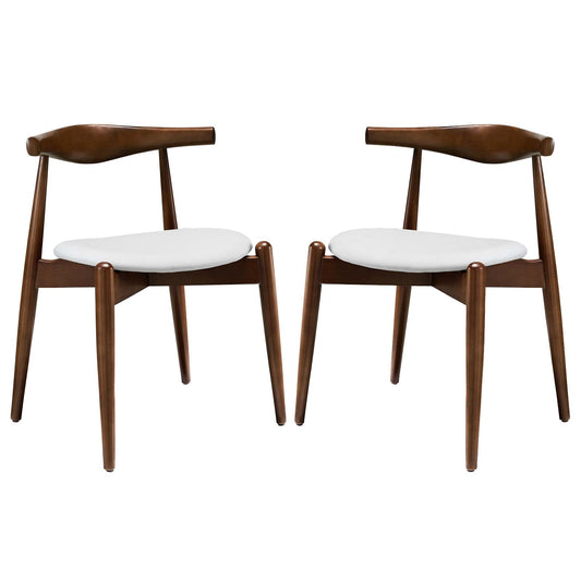 Stalwart Dining Side Chairs Set of 2 Dark Walnut White EEI-1377-DWL-WHI